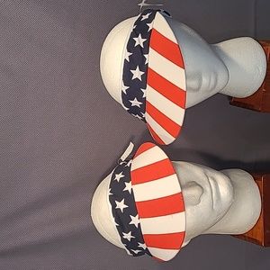 Red White Blue Stars & Stripes Unisex Sun Visor 4th Of July Anytime